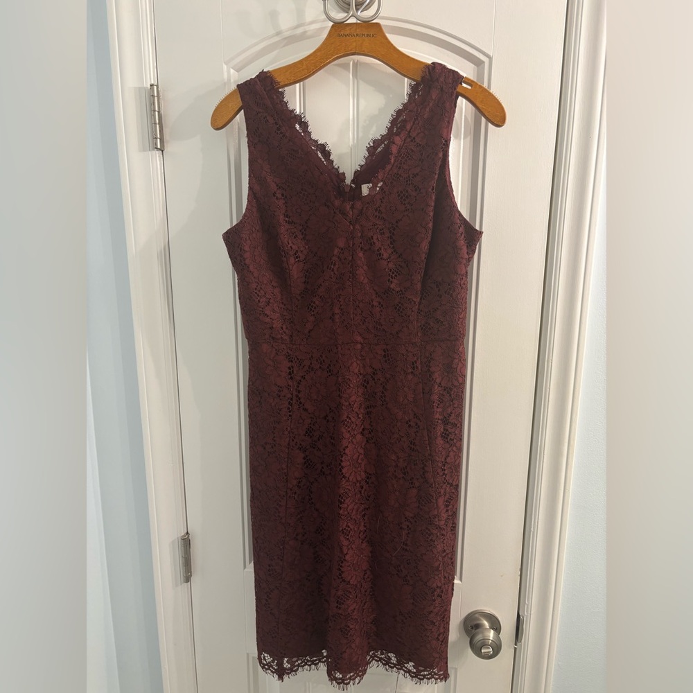 Elegant Burgundy Lace Dress